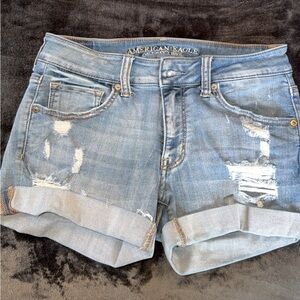 American Eagle Outfitters Super Stretch Midi Jean Shorts